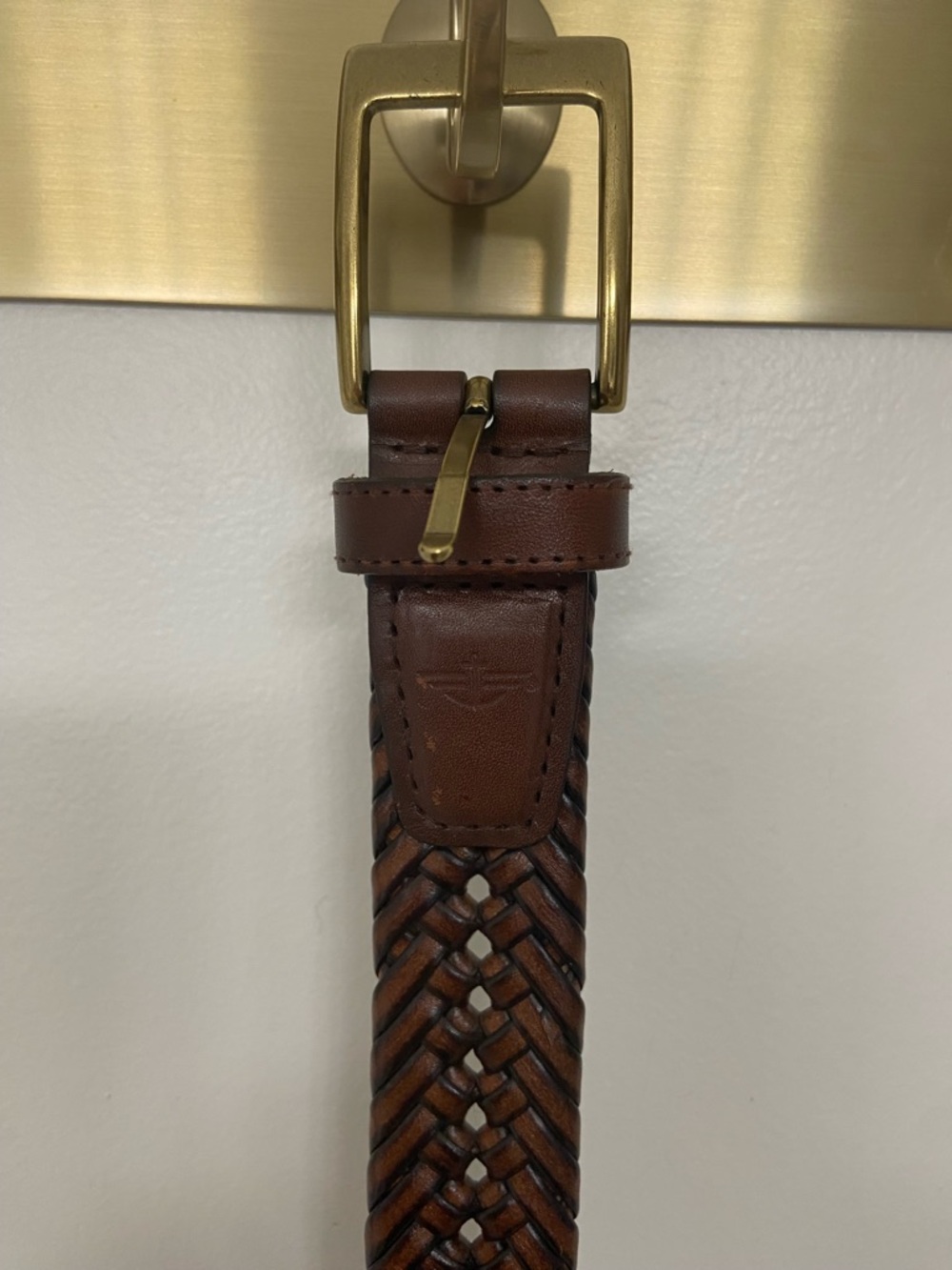 Dockers Brown Braided Leather Belt with brass Buckle